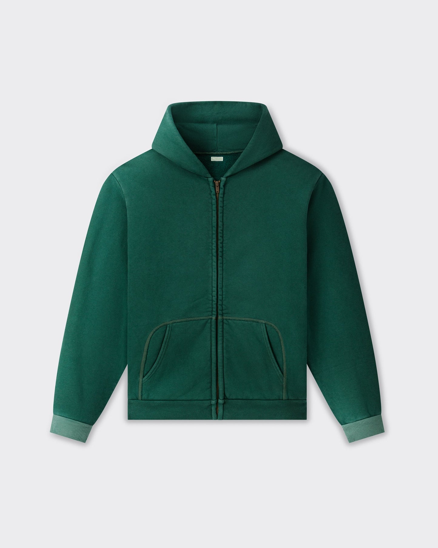 Zip-Up Hooded Sweatshirt: Green