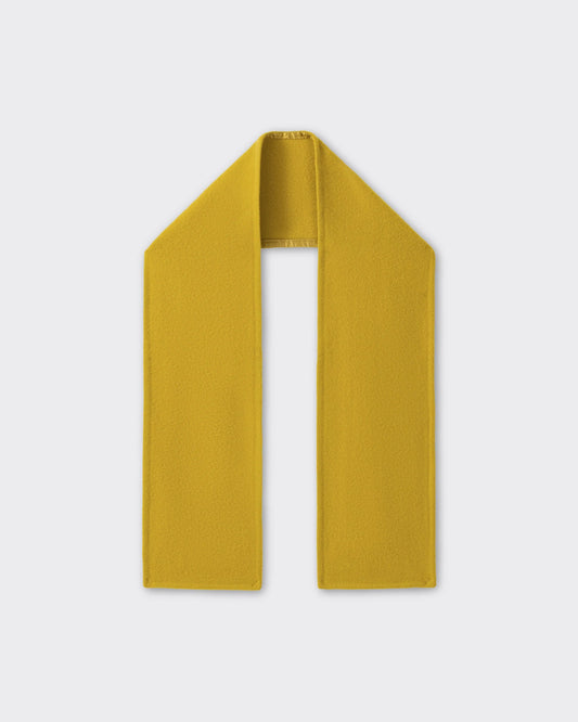 RIER wool fleece scarf in Wax mustard yellow, laid flat